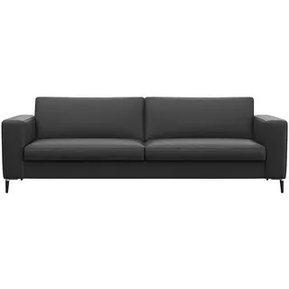 FLEXLUX 3-Sitzer Fiore, super Sitzkomfort durch Kaltschaum im Sitz, breite Armlehnen, Füße Alu+schwarz schwarz