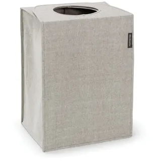 Brabantia - Wäschesack - Quick-Drop-Öffnung - Robuste Textilsack - Platzsparend - Der Deckel lässt sich zu Griffen ausklappen - Einfache Entleerung - Grau - 55 L- 29.5 x 54.0 x 50.5 cm