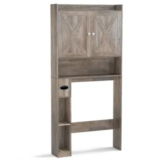 COSTWAY Badregal, Toilettenschrank schmal, platzsparend 172,5cm grau