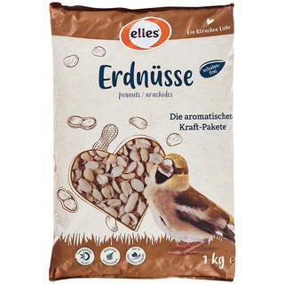 Elles Erdnüsse für Wildvögel 1 kg I 100% natürlich I Schalenfrei & Ambrosia-kontrolliert I Energiereiche & schmackhafte Ganzjahresfütterung | Aromatische Kraftpakete