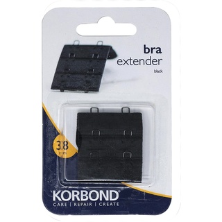 Korbond Doppelhaken-BH-Verlängerung – 1 x 50 mm Schwarze BH-Verlängerung – maschinenwaschbar – Erhöhung der BH-Größe um bis zu 8 cm – Bequeme Passform