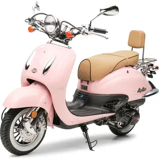 Motorroller Retro EasyCruiser Eco Rosa 50ccm 25 kmh Mofa Scooter - Rosa