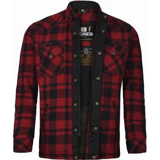 Bores Motorradjacke Lumberjack Premium Motorradhemd Wasserdicht Atmungsaktiv reißfest wasserdichte rot|schwarz L