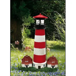 Luna24 simply great ideas... Gartenleuchte Leuchtturm, Solarleuchte, Gartenbeleuchtung, Westerhever, 40 cm hoch!, beeindruckende 40 cm hoch, wunderschöne Gartendeko rot