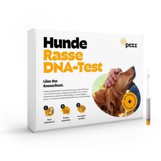 PEZZ DNA Test für Hunde zur Rassebestimmung | Mehr als 350 Rassen inkl. Stammbaum über Generationen | Laborauswertung inkl. Gewichtsvorhersage und FCI-Einteilung | gratis Labor-Versand (DNA)