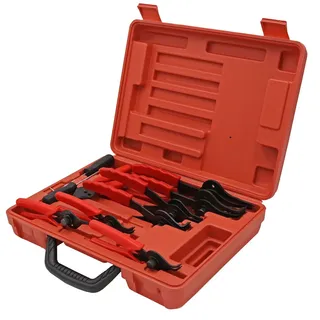 Wiltec Sprengring Zange 11 teilig, 12,7-203 mm, Seegeringzange für Außenringe und Innenringe, Sicherungszangen Set im Koffer