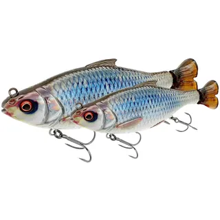 Savage Gear 3D Schwer Pulsetail Plötze -Realistisch Schwimmköder zum Süßwasser- und Raubfischangeln, Weitwurf-Hartköder mit naturgetreuem Rotaugen-Design, pulsierende Schwanzaktion, Barsch 18cm