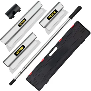 Vevor Dekorspachtel Set 25 cm / 60 cm/ 80 cm Breitspachtel, 0,89-2 m Klingenlänge Trockenbau Flächenspachtel, 0,5 mm Klingenstärke Fassadenspachtel aus Edelstahl, ergonomischer Griff Gipserspachtel