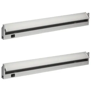 Oktaplex lighting Oktaplex Aluminium Unterbauleuchte 60cm 2er Set 90 Grad Schwenkbar neutralweiß 230V mit Schalter
