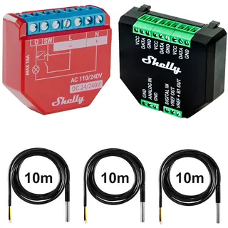 Shelly 1PM Gen3 16A DC-AC Power Metering opt. Plus Addon & DS18B20 Temp Sensor