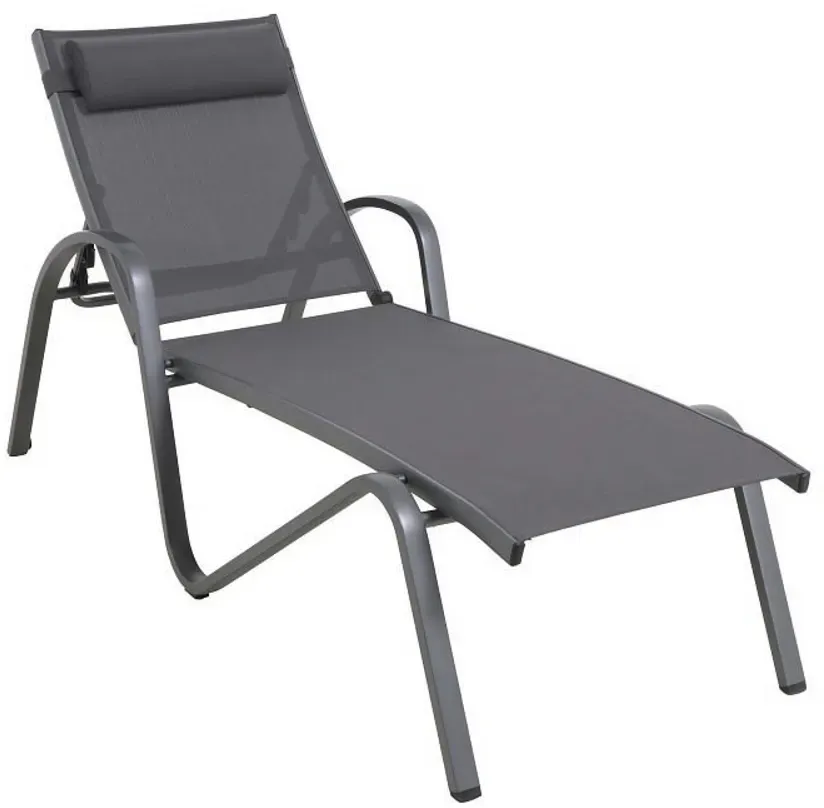 MWH Forios Sonnenliege Aluminium/Textilene Iron grey - Iron Grey