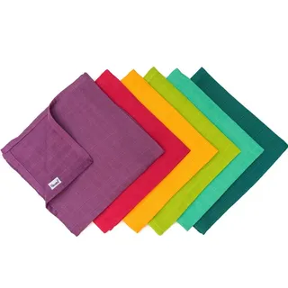 divata Spucktuch 6er Set MINI Mulltücher, 35x35 cm Bunt Klein farbig Baby Waschlappen, (6-tlg), Extra weich und in leuchtenden Farben, die Babys lieben