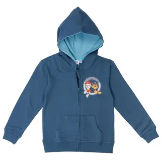 UNITED LABELS Paw Patrol Sweatjacke mit Kapuze für Jungen, Blau, Adventure, 122-128, Kapuzenpullover mit Reißverschluss, Hoodie Kapuzenjacke für Kinder - 122-128