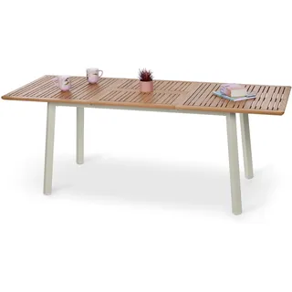 Tchibo - Platzsparender ausziehbarer Gartentisch »Liska« - 143x75x75,9cm - braun - Eukalyptus-Massivholz / Aluminium / Stahl