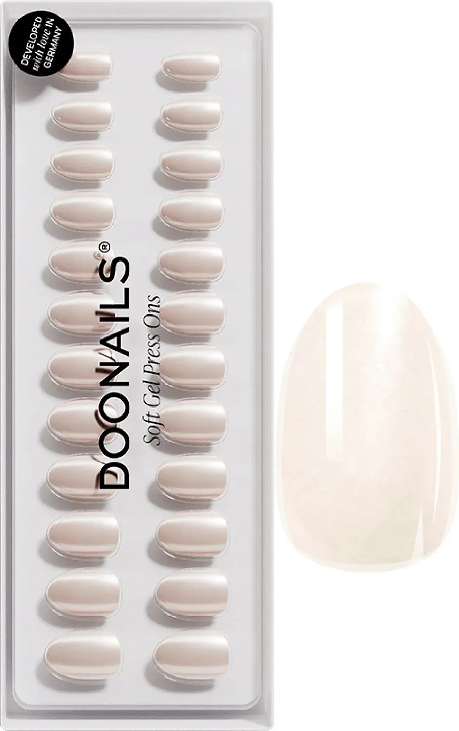 DOONAILS Soft Gel Press Ons Prosecco Short Round - rosa