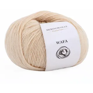 Merinowolle zum Stricken und Häkeln 50g – Extra Weiche Wolle, Premium Garn, Hautfreundlich, Soft Merino Yarn for Knitting (1, 2225 Puderbeige)
