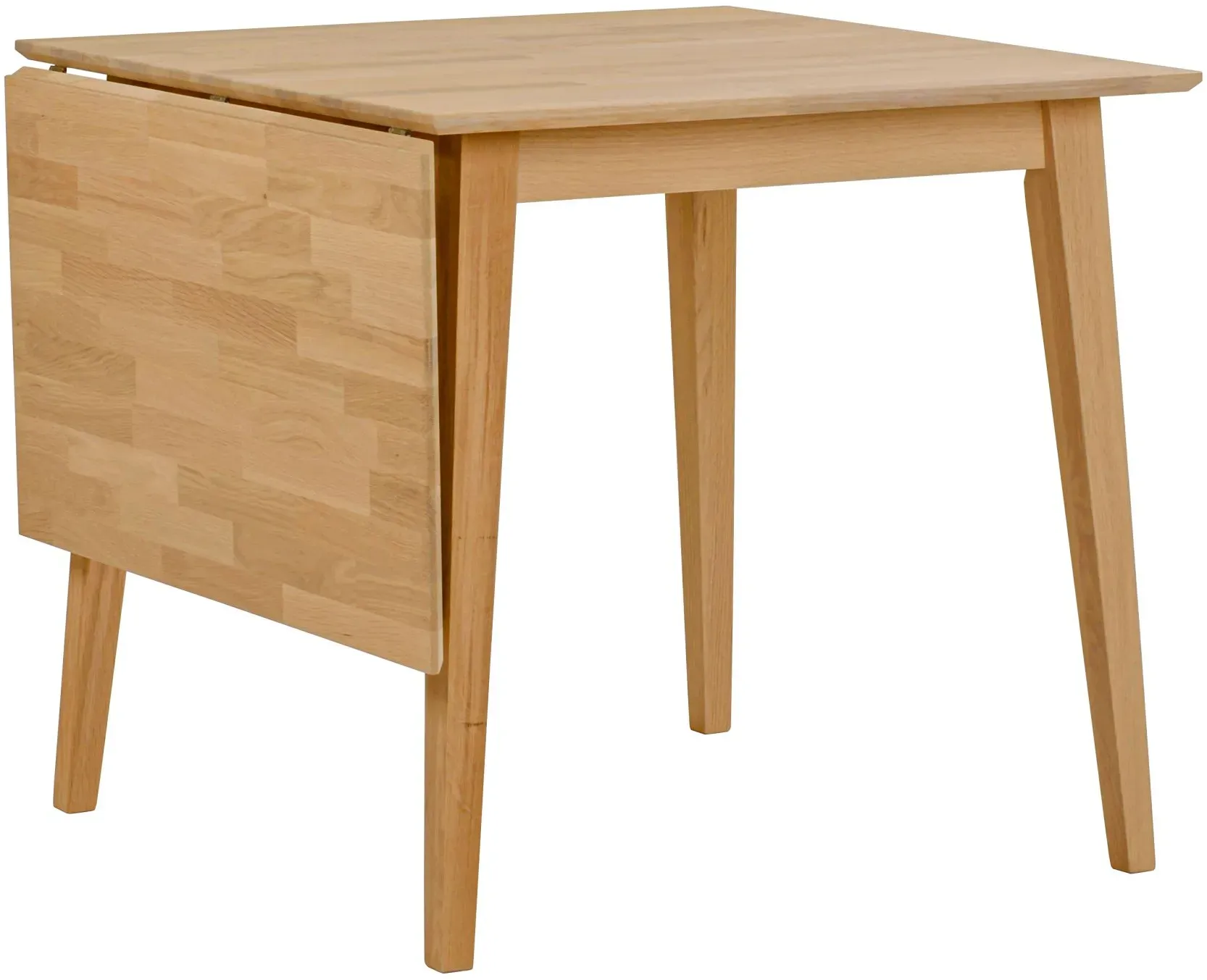 Esstisch Filippa aus Eiche, skandinavisches Design, natur geölt, klappbar, 80/125x80 cm