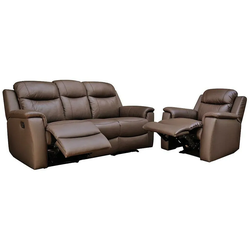Ledergarnitur Relax 3+1 - Braun - EVASION