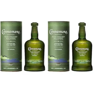 Connemara Original mit Geschenkverpackung | getorfter Single Malt Irish Whiskey | rauchiges Aroma | 40% Vol | 700ml Einzelflasche (Packung mit 2)
