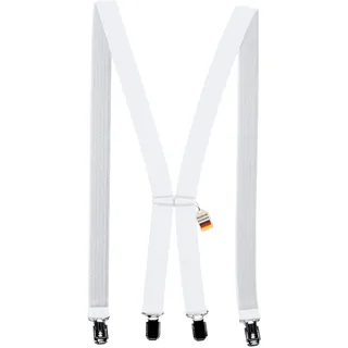 Zukunftsenkel Hosenträger 4 Starke Clips X-Form 2,5cm Breite Herren Damen Skihose Arbeitshose Verstellbar und Elastisch Fasnacht H-Form (Weiß) - schmal