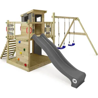 Wickey Spielturm Smart Camp mit Schaukel und Rutsche Anthrazit