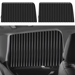 ZATOOTO Sonnenschutz Auto, Magnetisch Sonnenschutz Seitenscheibe, Auto Vorhang, Sichtschutz Autofenster Verdunkelung, UV-Schutz, Hitzeschutz, 2 Stück, Schwarz