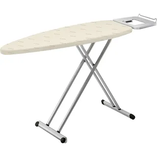 Tefal IB5100 Bügeltisch (Sicherheitsablage, Dampfbügelfläche ohne Durchtropfen, integrierte Kleiderstange, höhenverstellbar) silber/beige