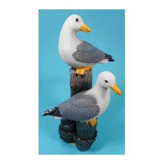 Zwei Möwe auf Poller 17 cm See Vogel Seevogel Meer Maritim Deko GRF 39.2994 B