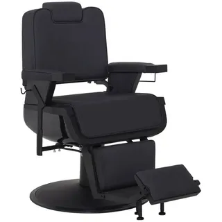 Barberpub Friseurstuhl mit Kopfstütze Kippbar, Friseureinrichtung 3823 - schwarz