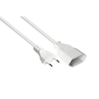 Good Connections Euro-Verlängerung - 1 m - Euro-Stecker Typ C (gerade) an Euro-Buchse (gerade) - KUPFERLEITER CU - Adernquerschnitt: 0,75 mm2 P0300-W010 Weiß