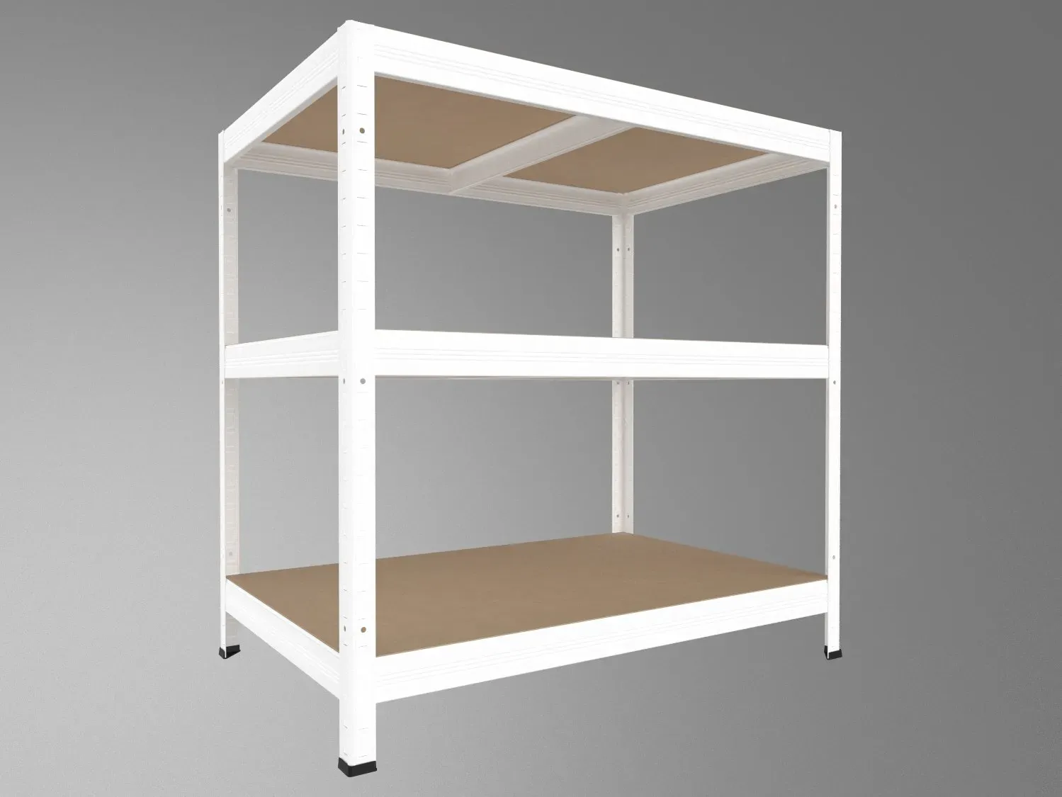 Metallregal Biedrax 50 x 60 x 90 cm, Weiß, 3 Fachböden MDF, Fachlast 200 kg pro Fachboden