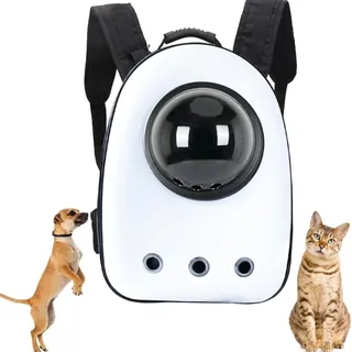PARENCE - Transportrucksack für kleine Hunde und Katzen - Moderne Tasche mit transparentem Fenster, Belüftungslöchern und gepolsterten Schultergurten - Bubble Bag mit Fenster für Haustiere