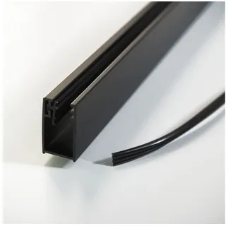 WITEN&NOCK Wandanschlussprofil aus Aluminium für Dusche Glaswand 6-8 mm schwarz matt Länge 200 cm