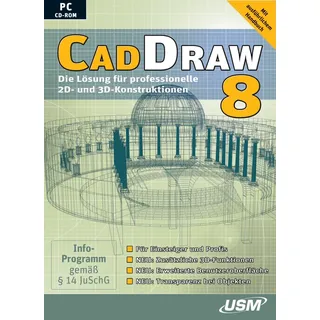 CAD Draw 8: Das leistungsstarke CAD-Programm für 2D und 3D: Die Lösung für professionelle 2D- und 3D-Konstruktionen. Für Windows XP/Vista