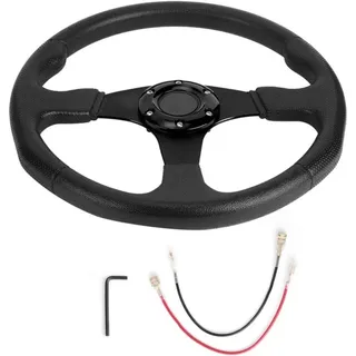 350 mm/14 Zoll Rennwagen-Sportlenkrad Deep Dish 6 Schrauben Universelles modifiziertes Rennlenkrad (schwarz)