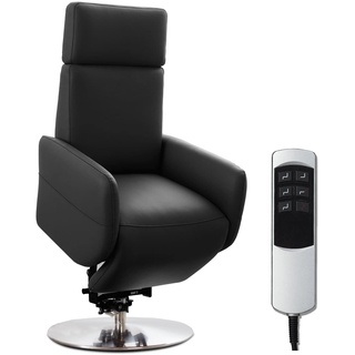 Cavadore TV-Sessel Cobra mit 2 E-Motoren und Aufstehhilfe / Elektrischer Fernsehsessel mit Fernbedienung / Relaxfunktion, Liegefunktion / bis 130 kg / L: 71 x 112 x 82 / Echtleder Schwarz