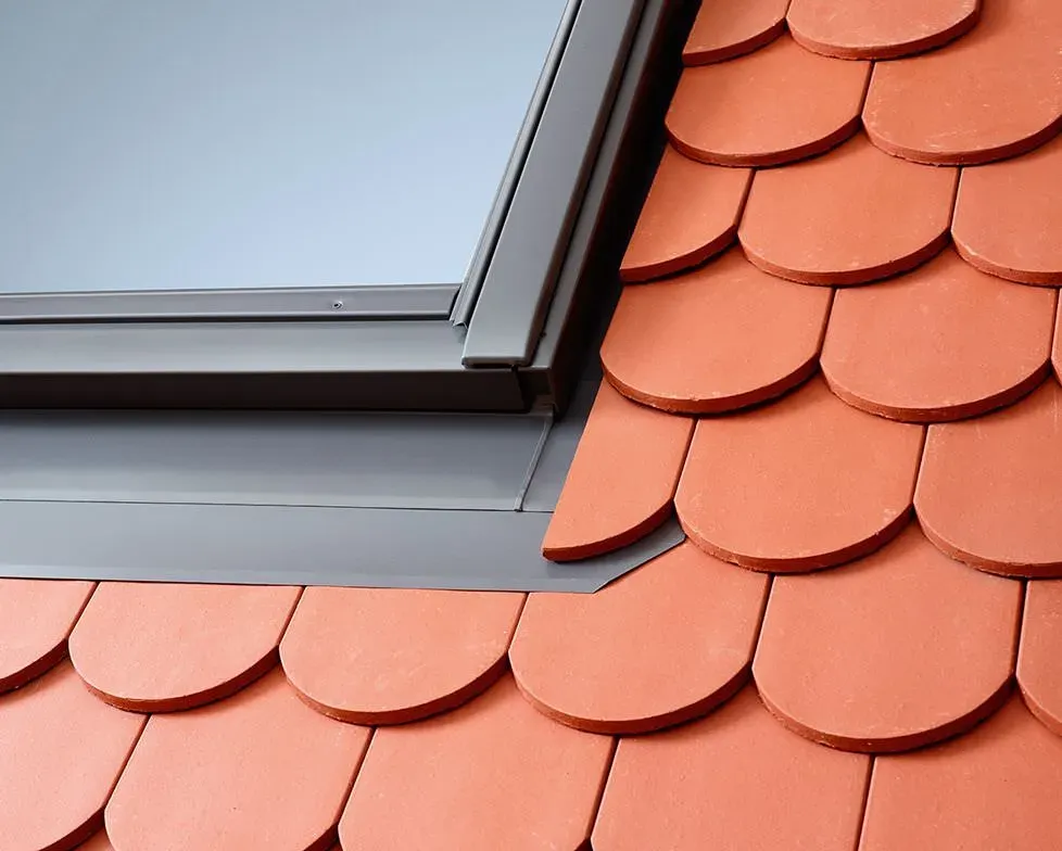 VELUX Einzel-Eindeckrahmen ungedämmt  EDB CK04 1000 Biberschwanz Doppeldeckung Alu + BFX