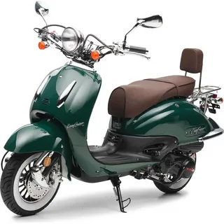 Motorroller Retro EasyCruiser Eco Dunkelgrün 50ccm 25 kmh Mofa Scooter - dunkelgrün