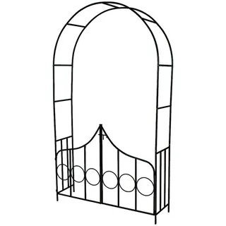 Tectake Rosenbogen mit Tür 240 cm - grün