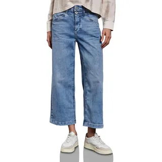 STREET ONE Damen A378552 Wide Leg Jeans, Light Blue Washed, 31W x 26L