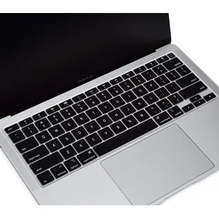 Tastaturschutz aus Silikon für 2020 MacBook Air 13 Zoll Modell A2337 M1 A2179 mit Touch ID, MacBook Air 2020 Keyboard Skin 13.3 Schwarz