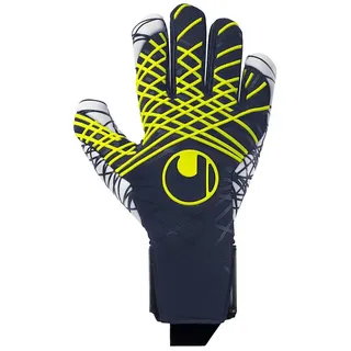 Uhlsport Fußball Torwarthandschuhe Prediction Ultragrip - ultimativer Grip - für Kinder und Erwachsene, Marine/weiß/Fluo gelb, 7
