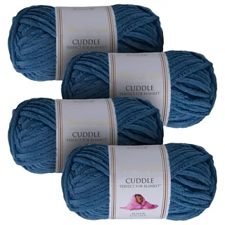 Utopia Crafts Cuddle Super Chunky Chenille Weiches Garn zum Stricken und Häkeln (4, Saxe Blue)