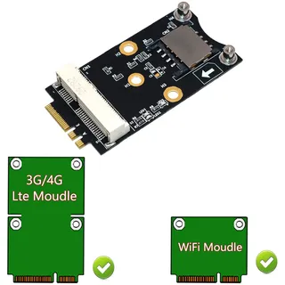 LeHang Mini PCI-E to M.2(NGFF) Key A/E Adapter with SIM Card Slot for WiFi/WWAN/LTE Module