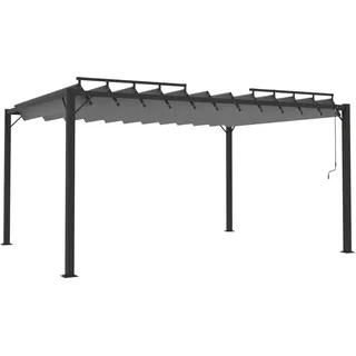 vidaXL Pergola mit Lamellendach 3x4 m Anthrazit Stoff und Aluminium