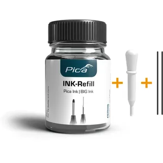 Pica Ink Refill Set - 55846 - schwarz - 25ml - 15 Befüllungen - inkl. 2x Docht + Pipette