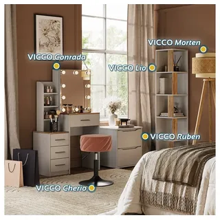 Vicco Schminktisch Conrada mit Beleuchtung (80 x 36 cm LED