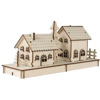 Rayher Holzbausatz Häuschen 51-tlg. beige