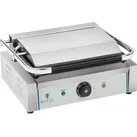 Royal Catering Kontaktgrill Tischgrill Elektrogrill Panini Grill Sandwich Maker Geriffelt 2200W, Tischgrill, Silber