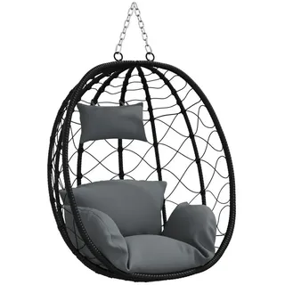 vidaXL Hängesessel Korb ohne Gestell Anthrazit Poly Rattan